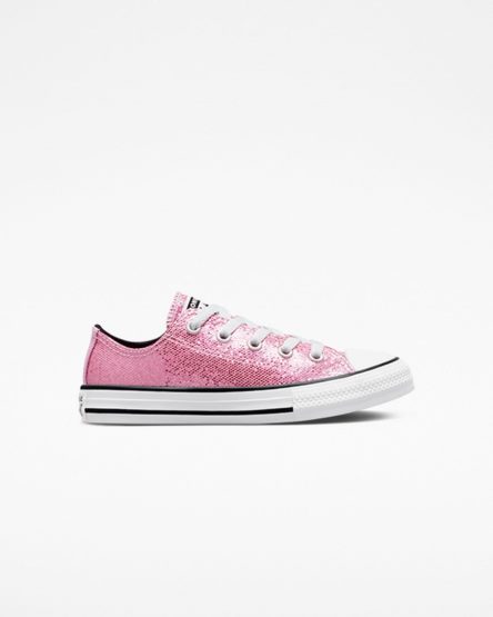 Dívčí Boty Nízké Converse Chuck Taylor All Star Glitter Růžové Černé | CZ PNXM81